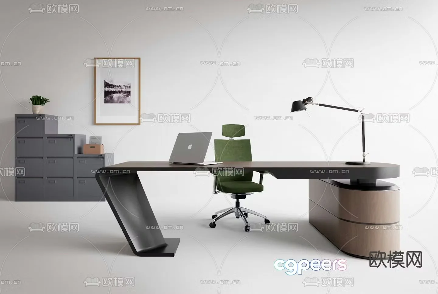 Office desk desk desk supervisor desk boss desk 3D model