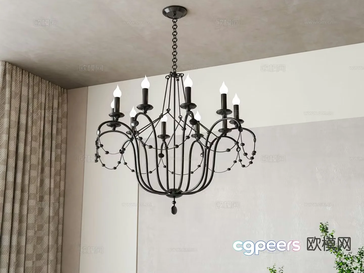 French chandelier hall chandelier 3d model