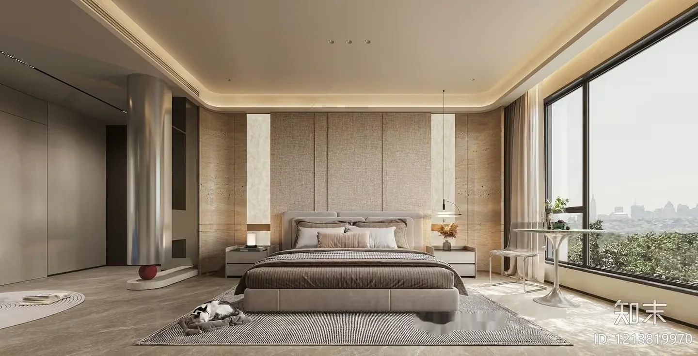 Cozy Modern Bedroom 3D Model – 21901 – VRAY Render