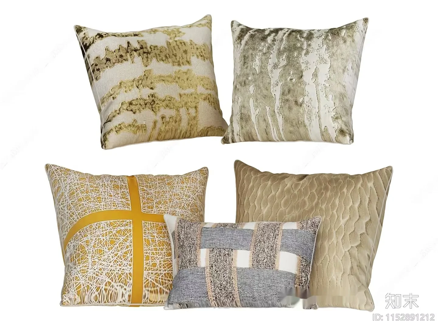 Cozy Throw Pillows 3D Model – 8860 – VRAY Render