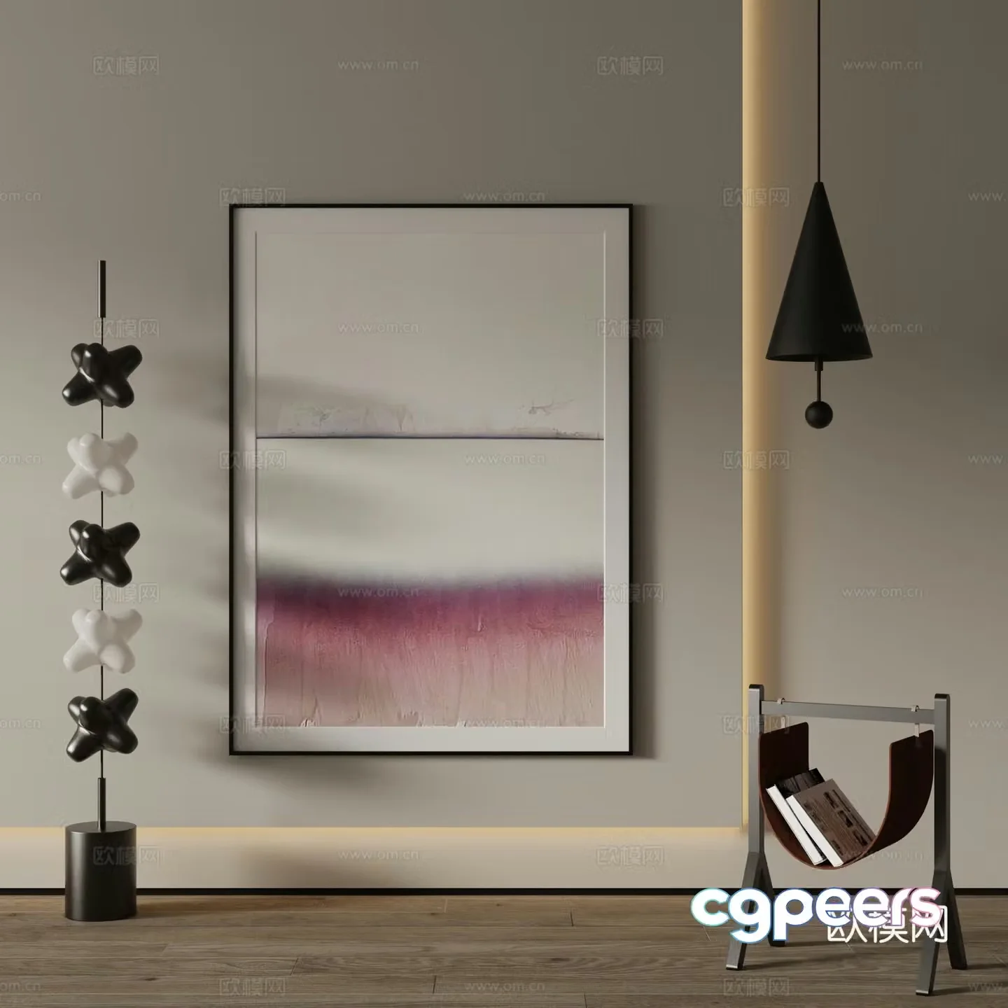 Modern Art Painting Decorative Painting 3D Model