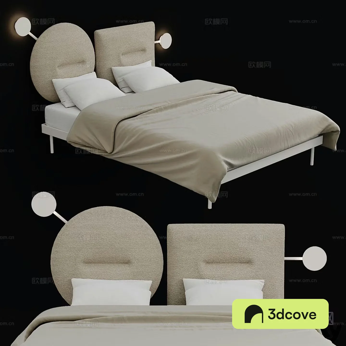 Caccaro modern fabric bed double bed