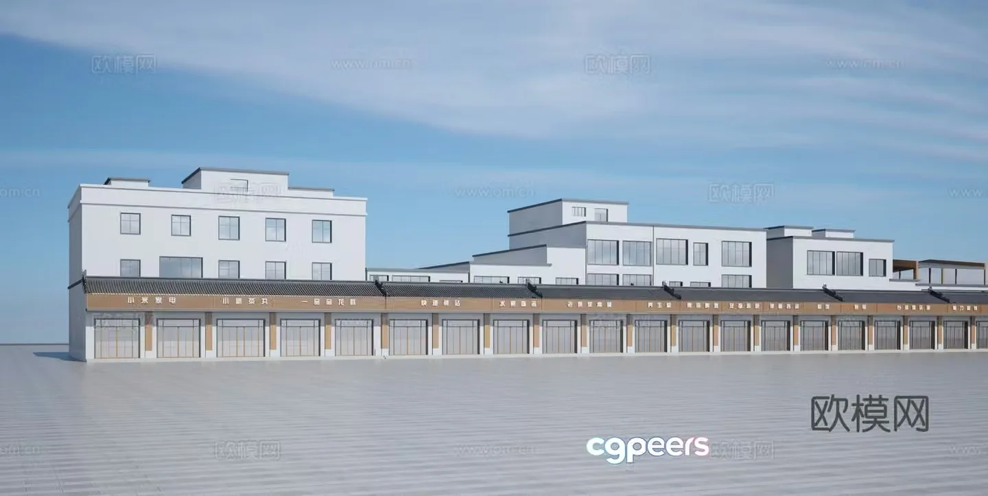 Commercial residential exterior 3d model