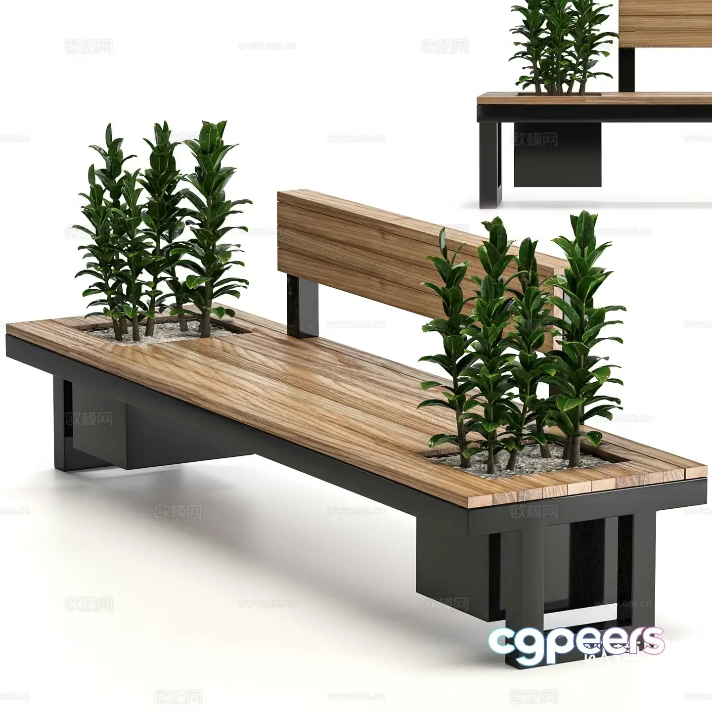Modern stool gown outdoor chair 3D model
