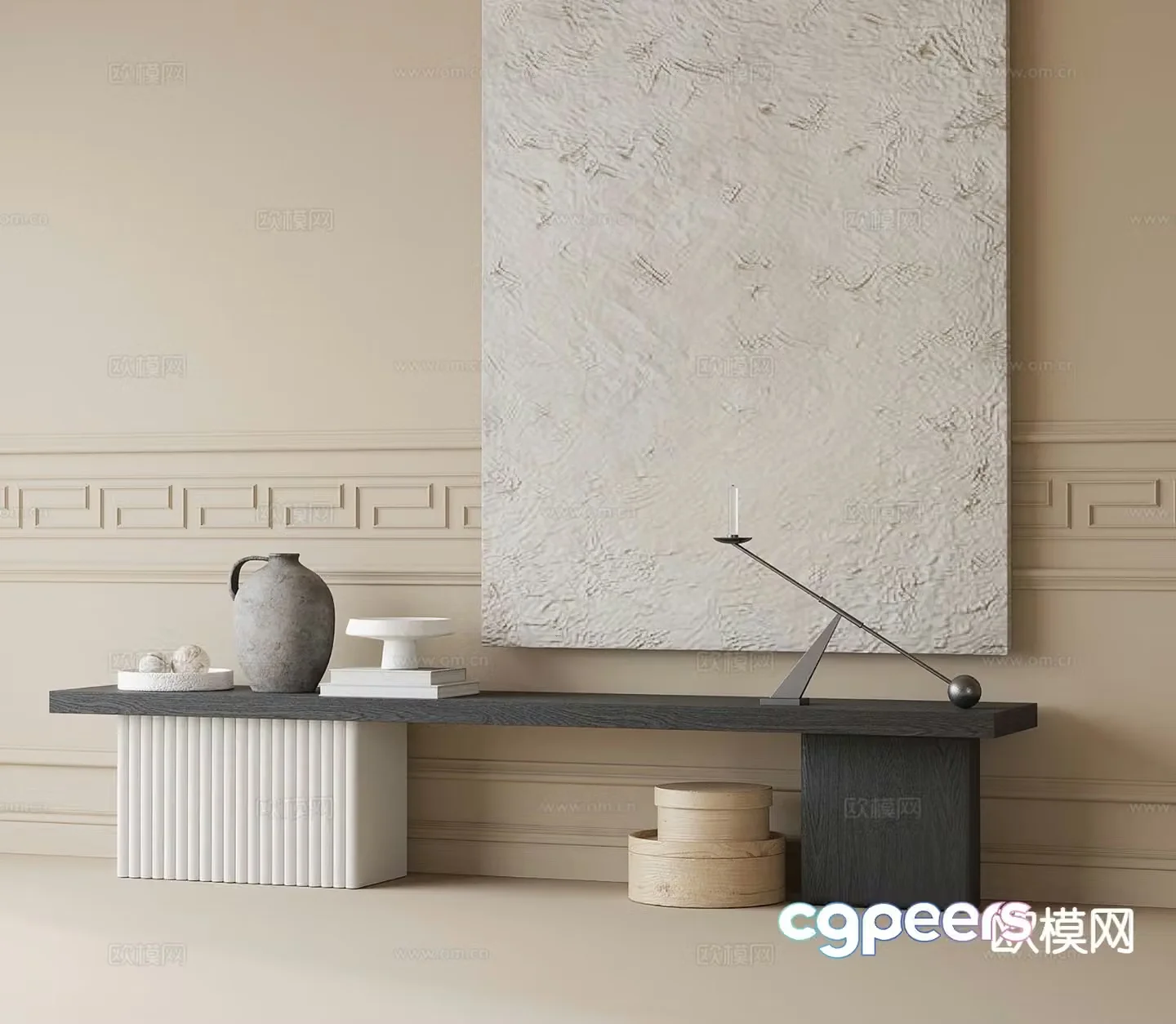 Modern console table console table 3d model