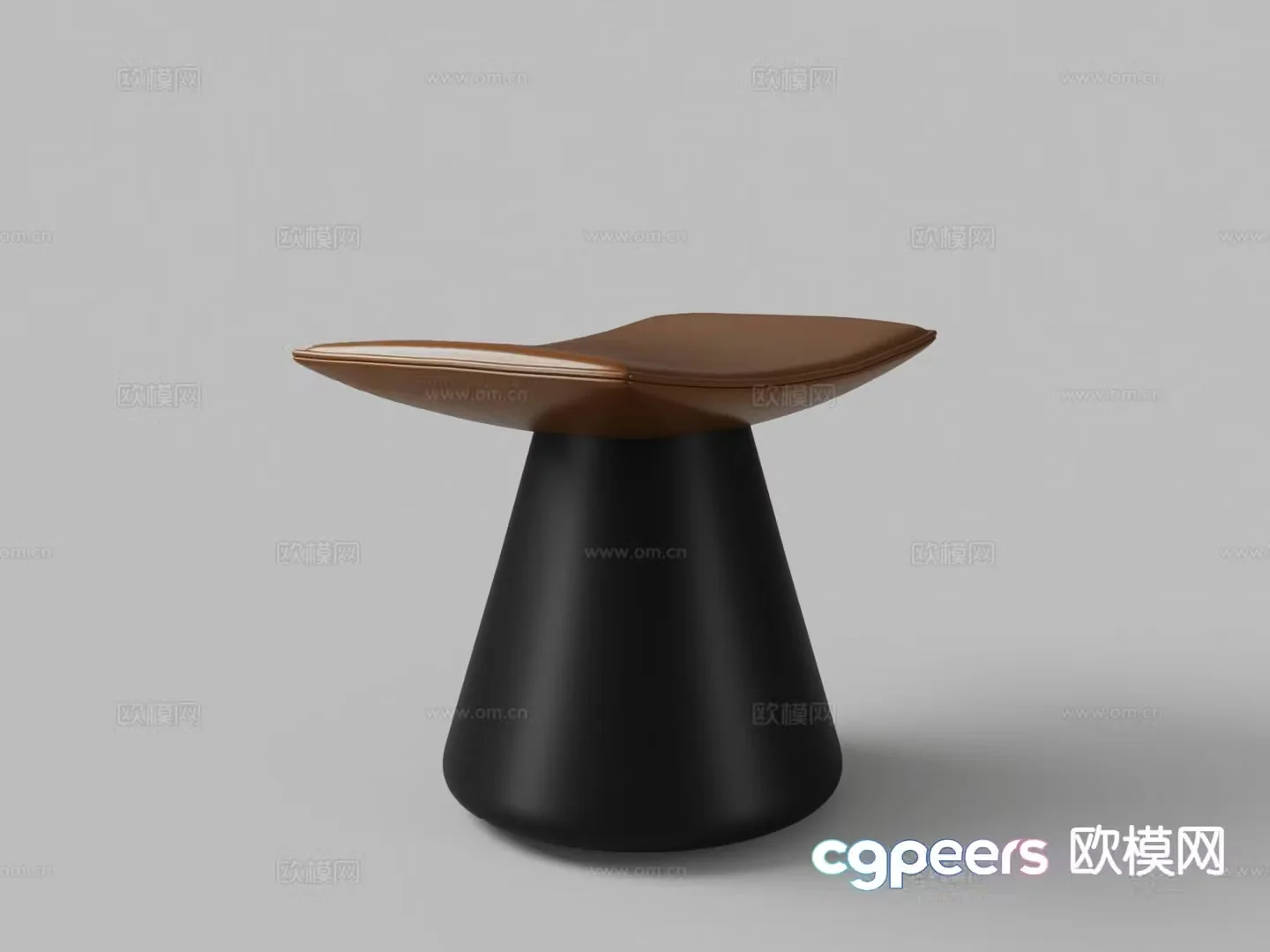 Modern leather stool sofa stool pouf 3d model