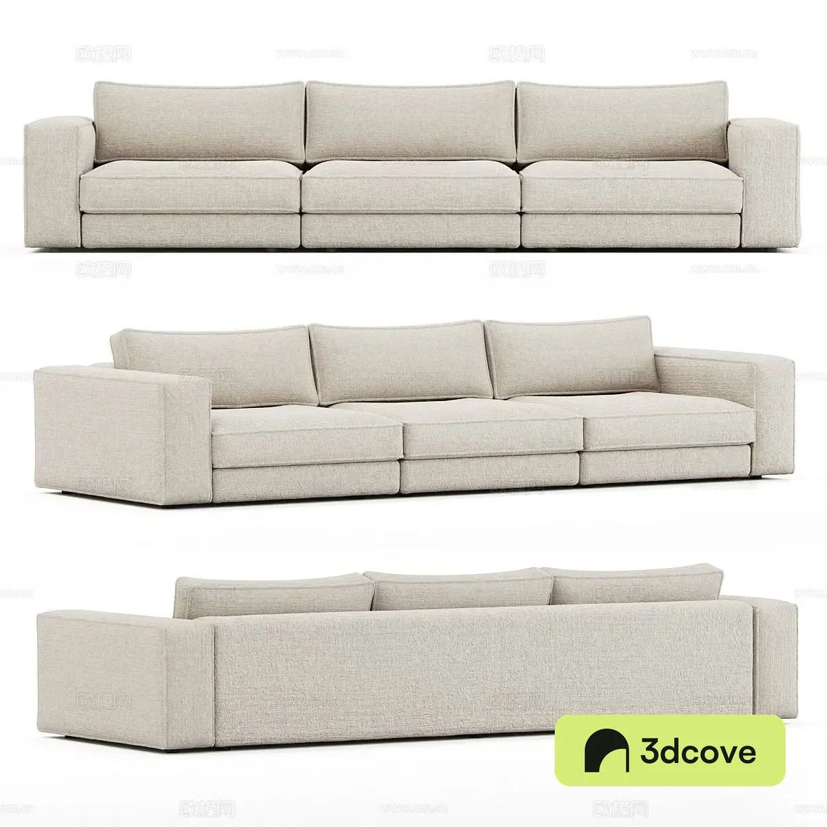 Modern fabric sofa three-seat sofa