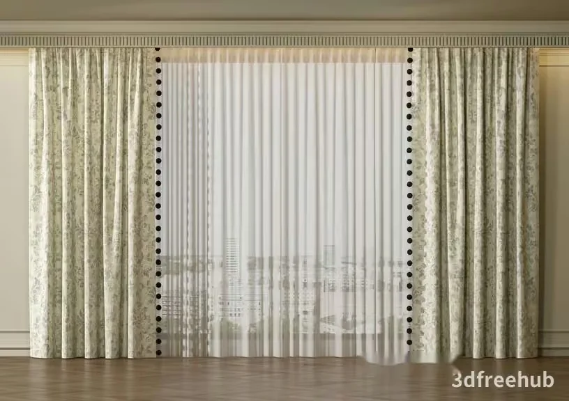 A Set Of Curtains 3D Model – 22417 – VRAY Render