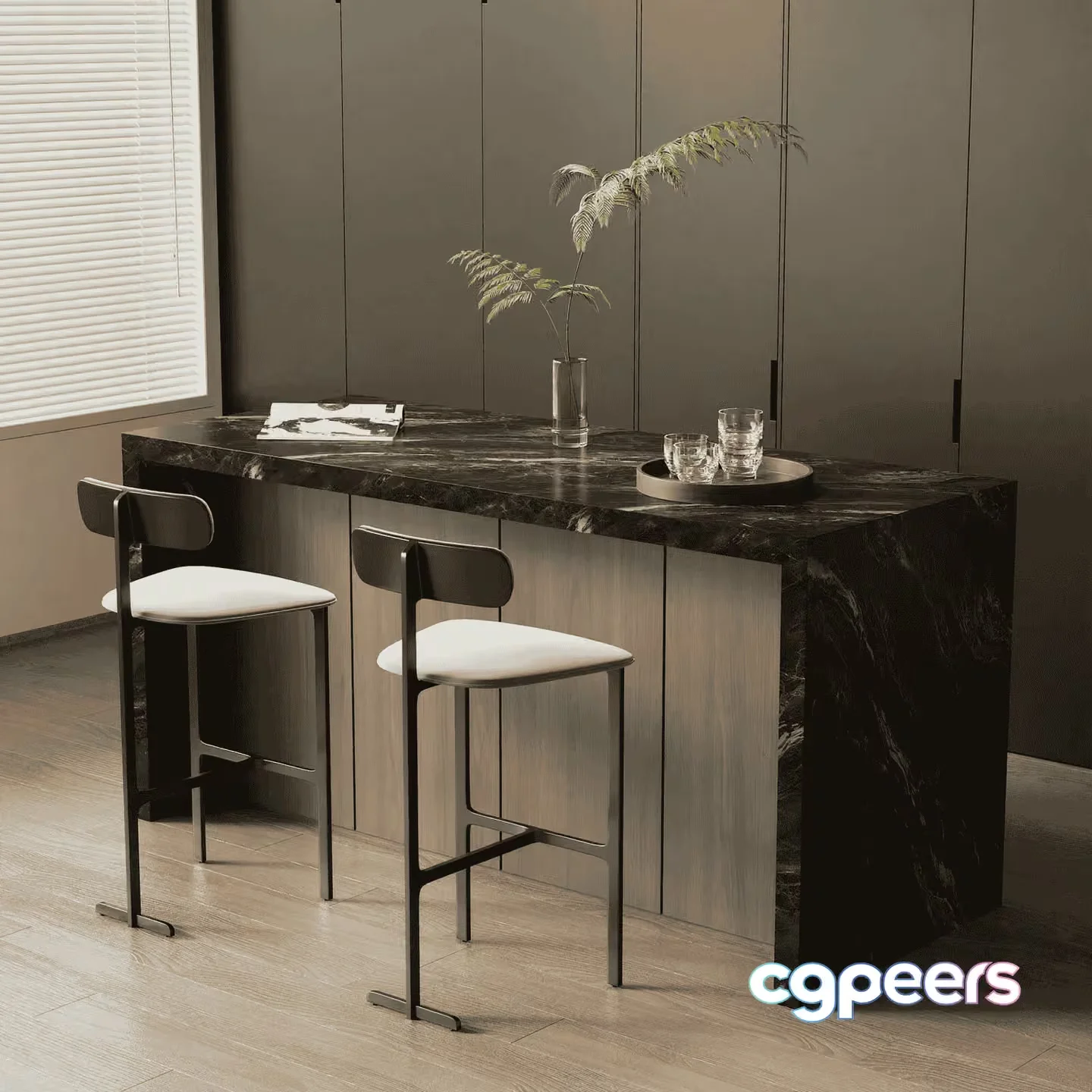 Modern Kitchen Island 3D Model – 14369 – VRAY Render