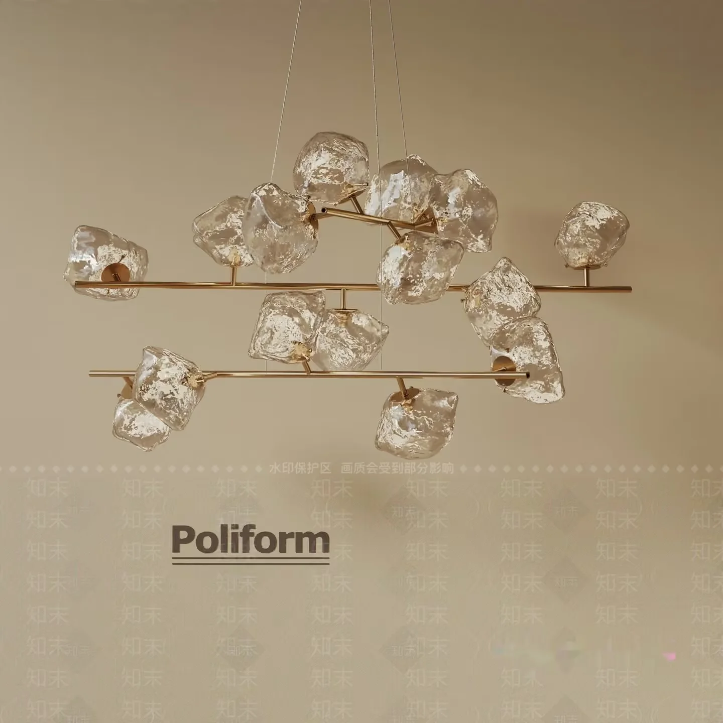 Gold Light Fixture 3D Model – 14733 – VRAY Render