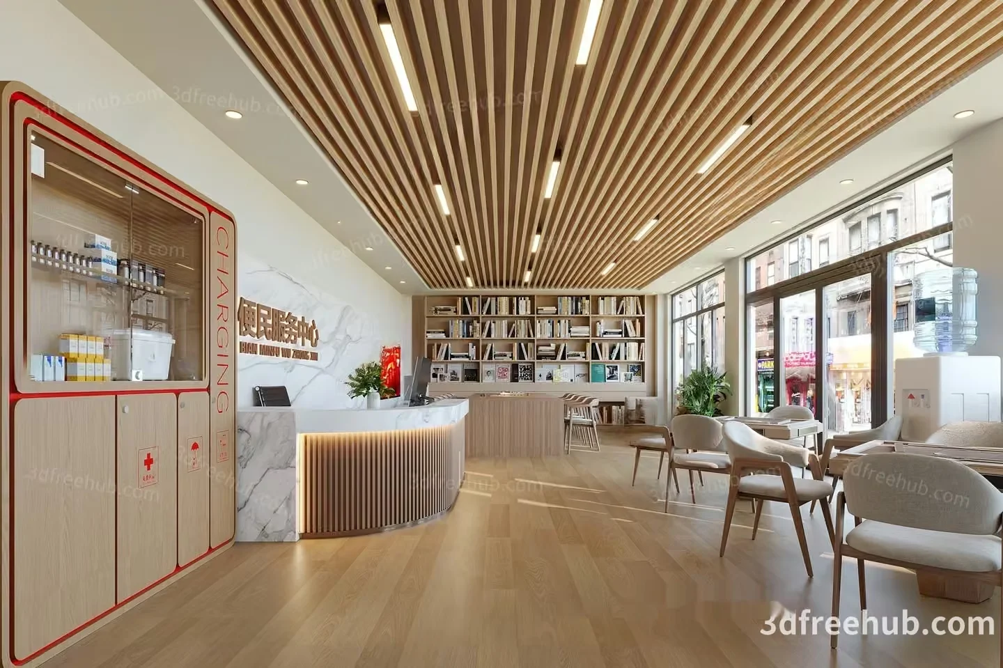 Modern Office Space 3D Model – 18702 – VRAY Render