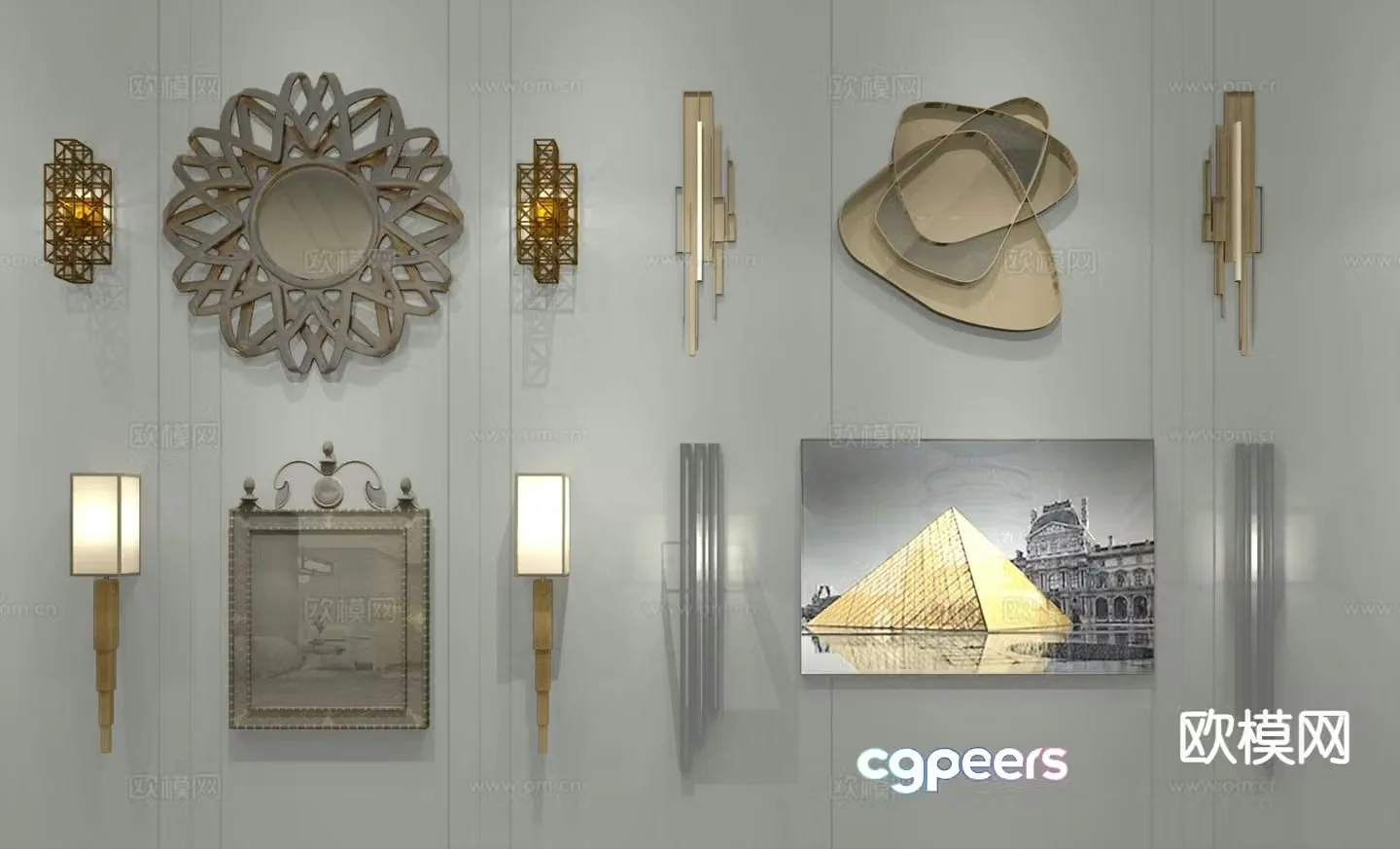 Simple European personalized wall lamp 3D model