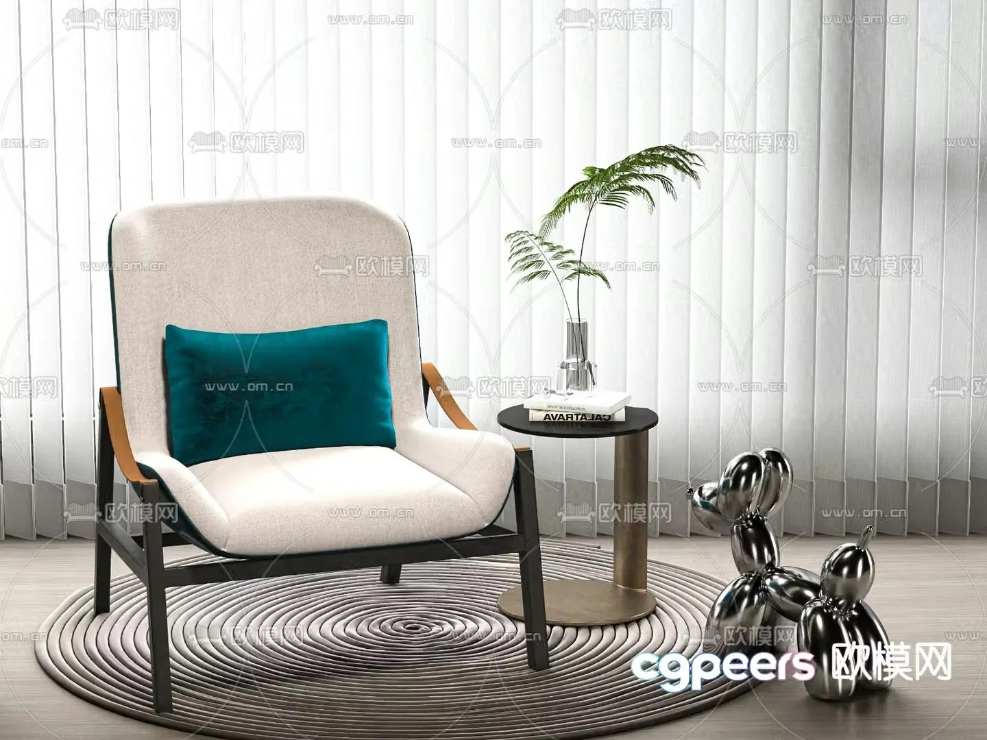 New Chinese style leisure chair 3d model