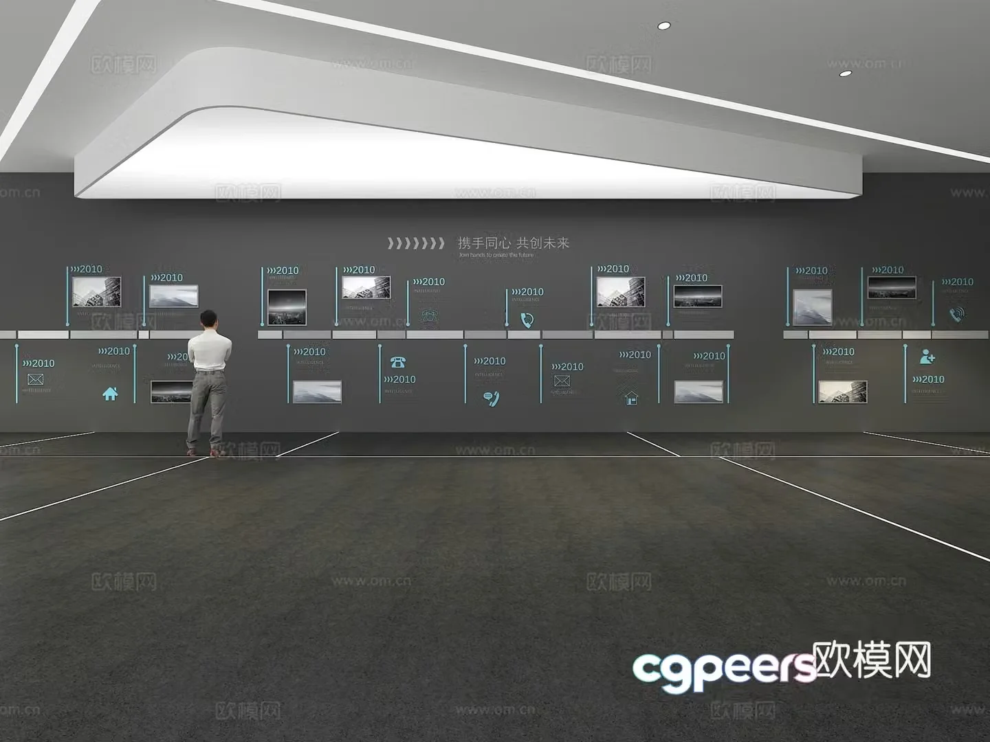 Cultural wall Corporate culture wall Display wall Classroom Exhibition hall Campus culture Corridor 3D model