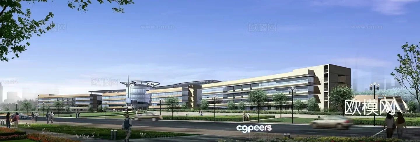 Multi -floor public building building 3D model
