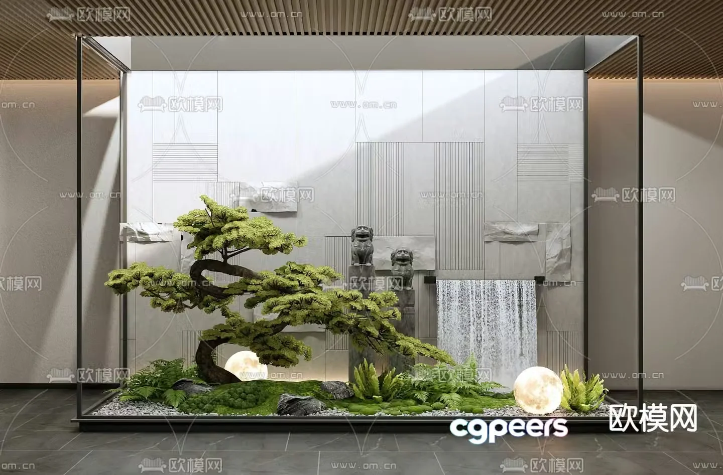 Indoor landscaping courtyard sketch landscape sketch 3d model