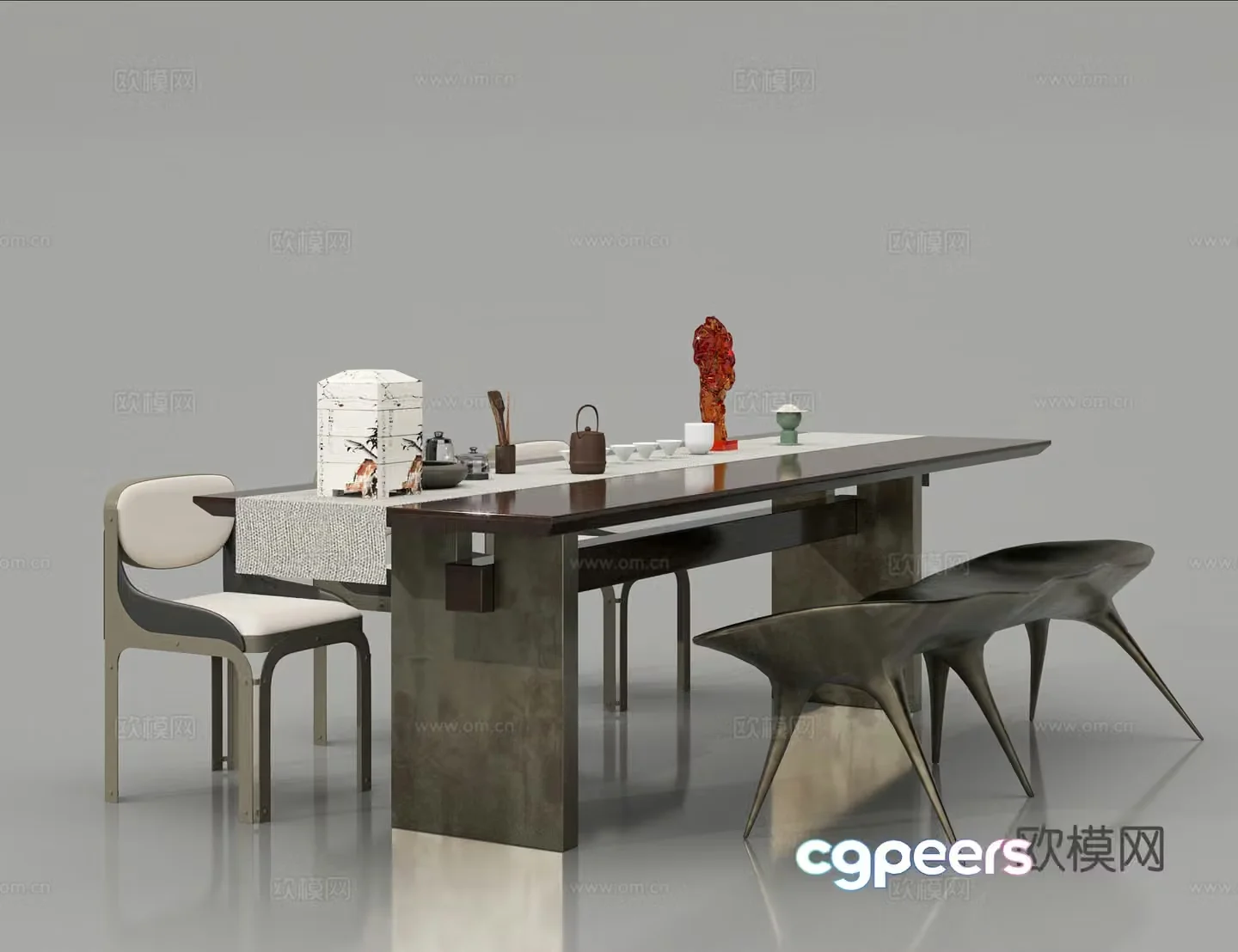 New Chinese tea table 3d model