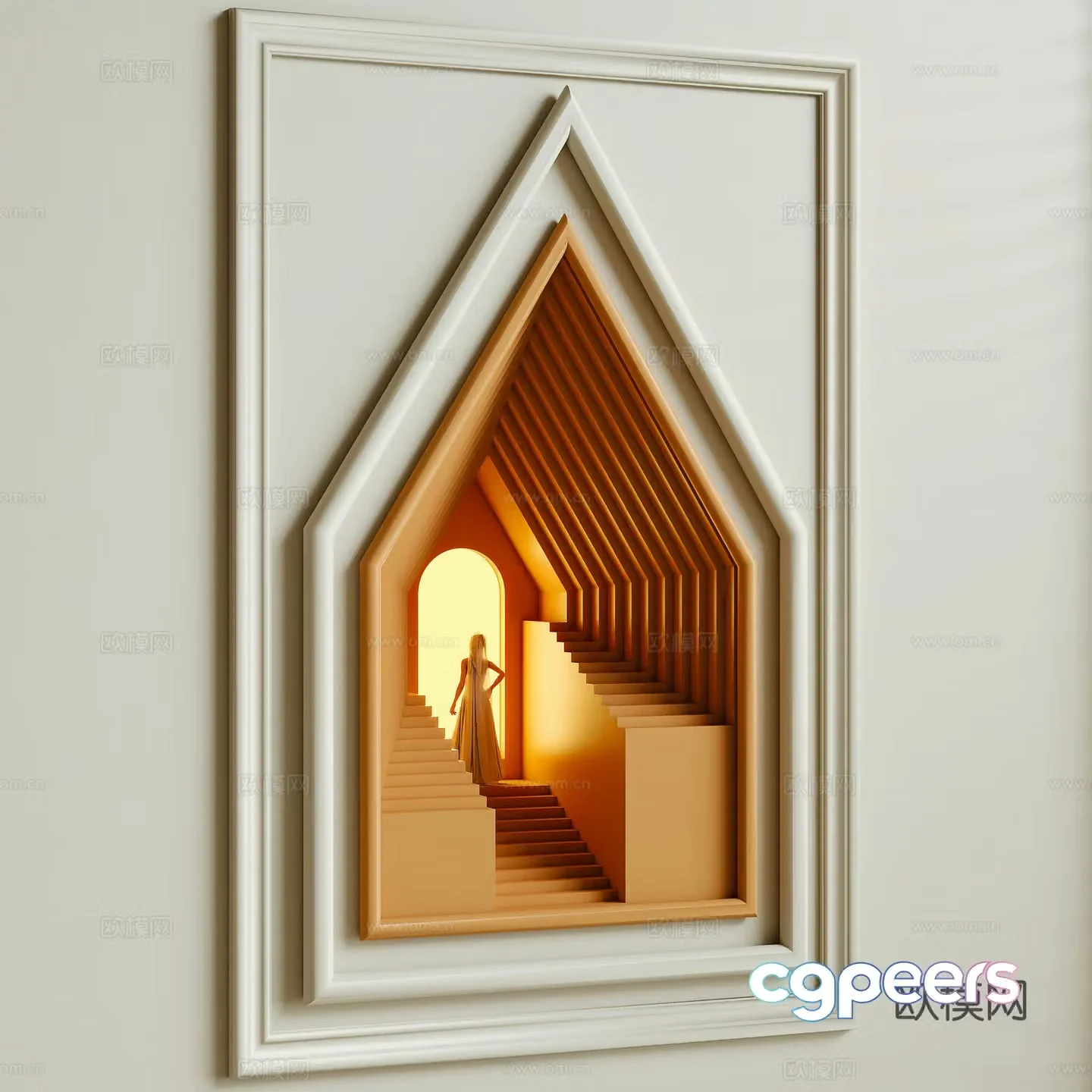 Creamy wind wall lamp alcove gypsum lamp 3d model