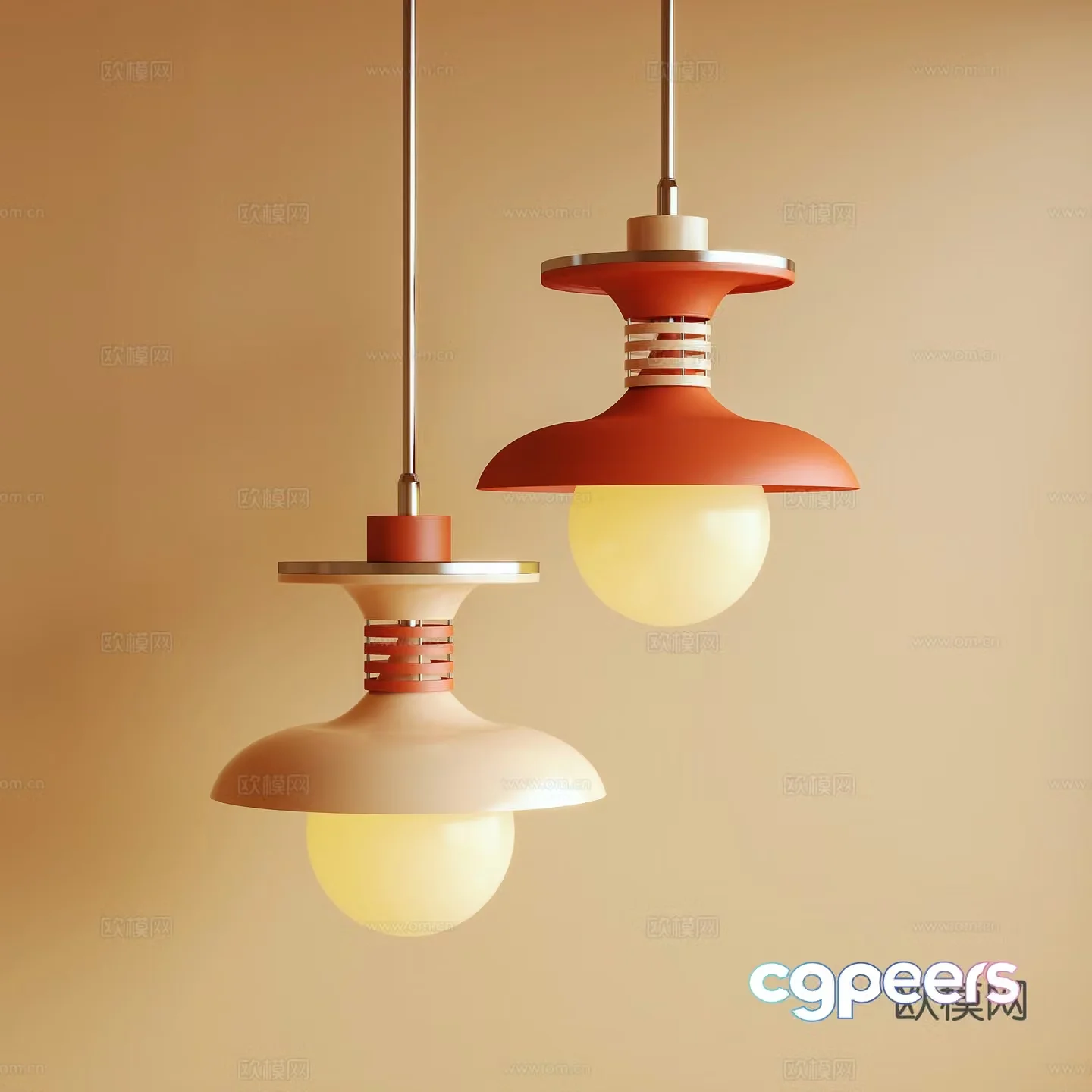 Creamy Chandelier Memphis Dopamine 3D Model