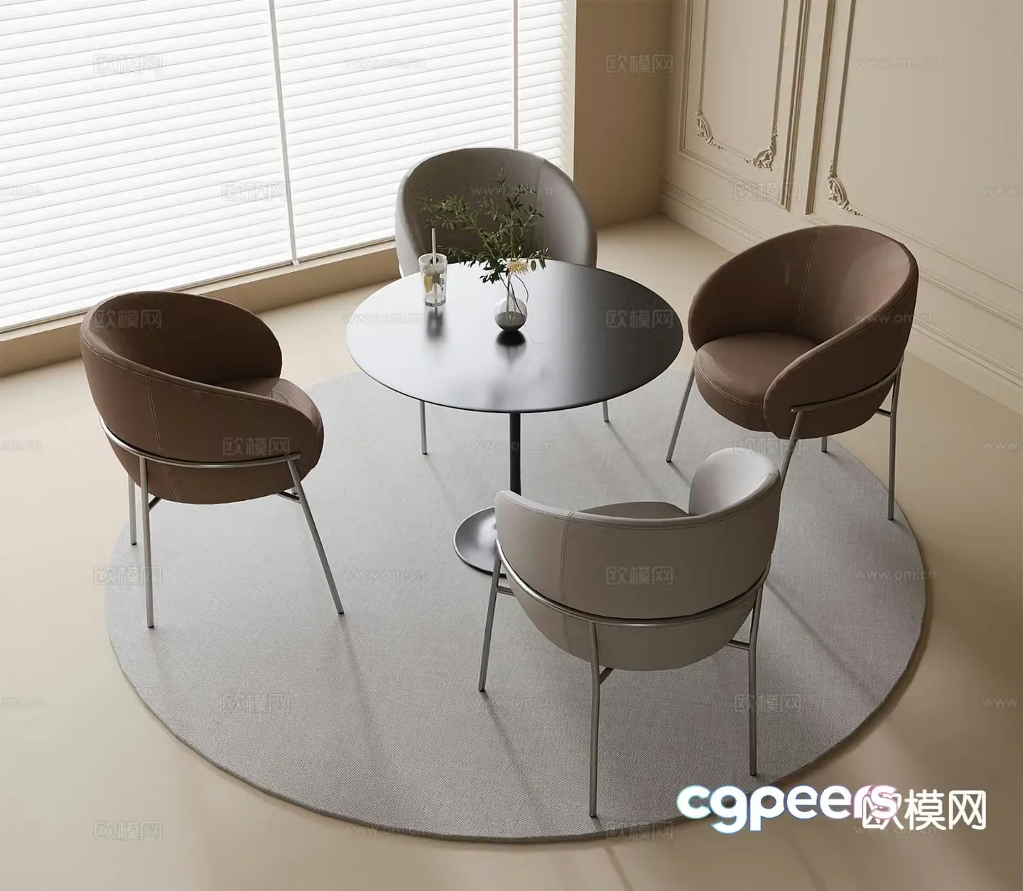 Leisure tables and chairs Negotiation tables and chairs 3d model