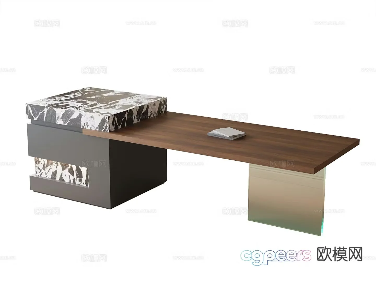 Modern dining table island 3d model