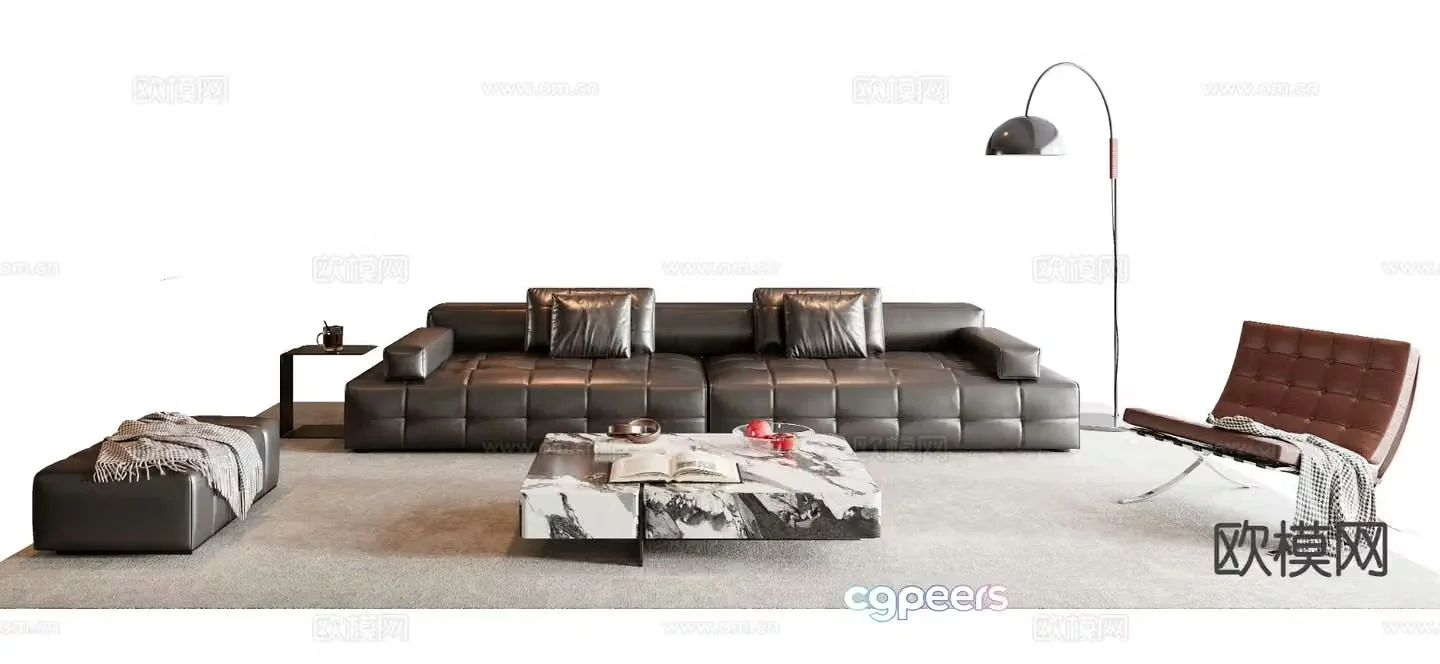 Italian sectional sofa 3d model