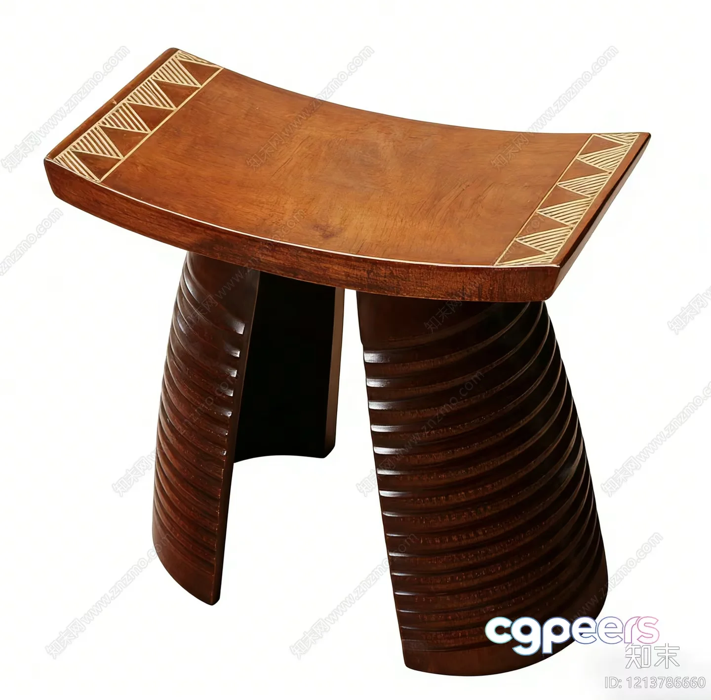 Wooden Decorative Stool 3D Model – 18300 – VRAY Render