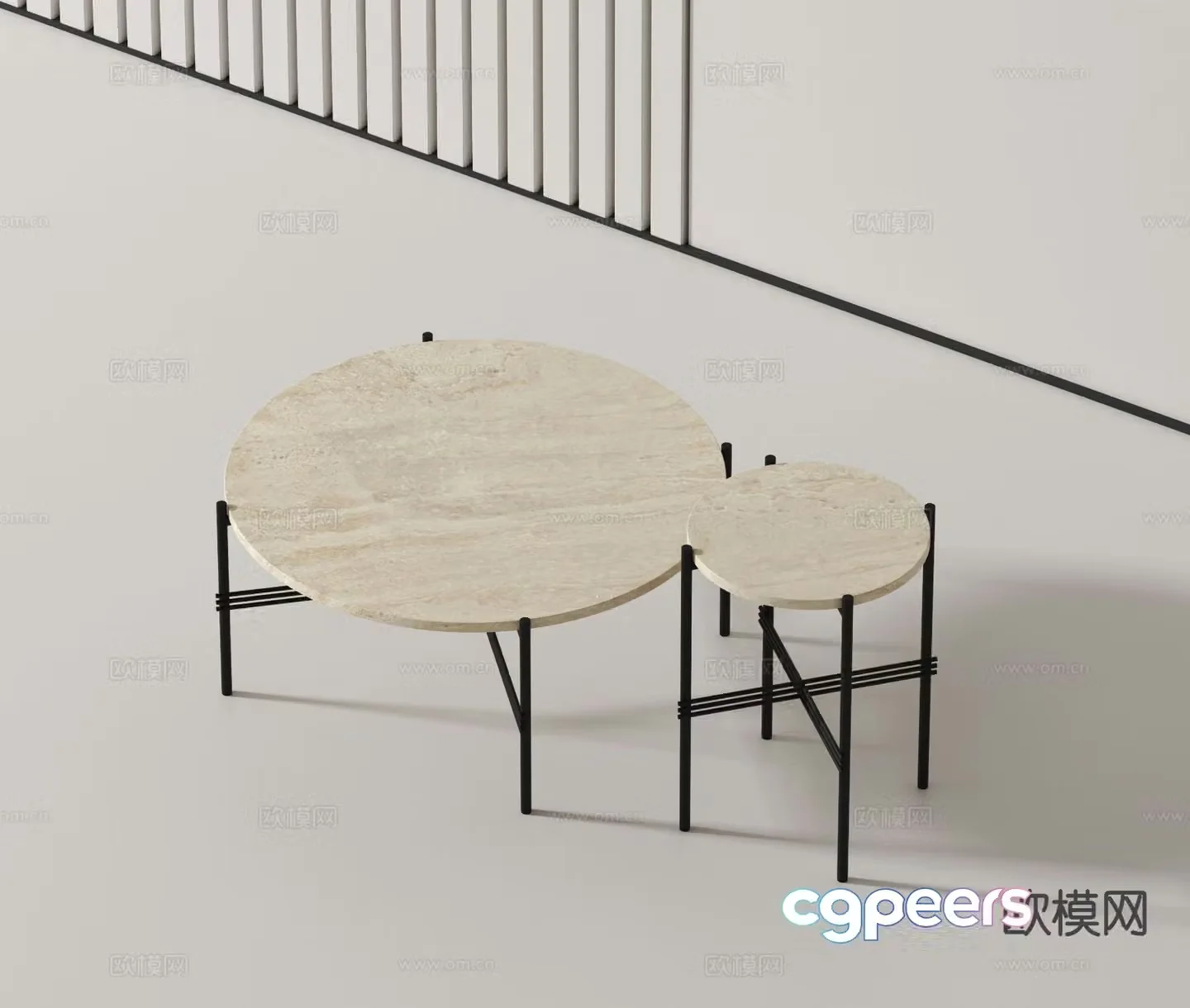 Modern double coffee table 3d model