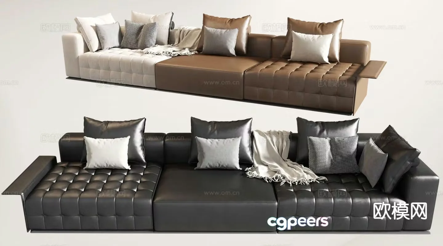 Italian three-seat sofa 3D model