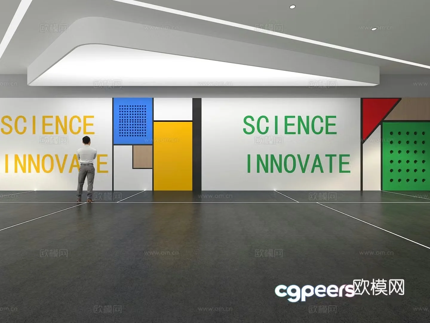Cultural wall Corporate culture wall Display wall Classroom Exhibition hall Campus culture Corridor 3D model