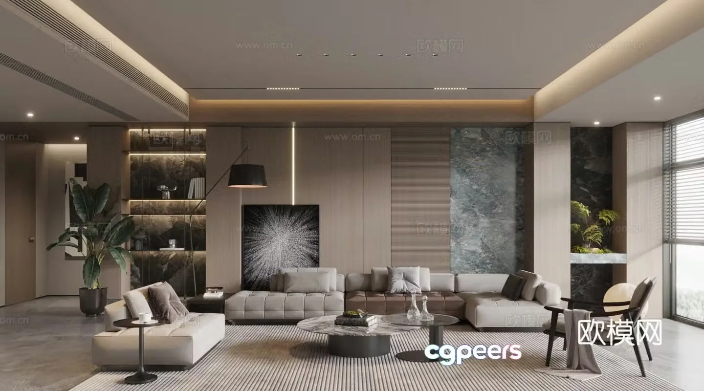 Modern home living room 3d model design 3d model