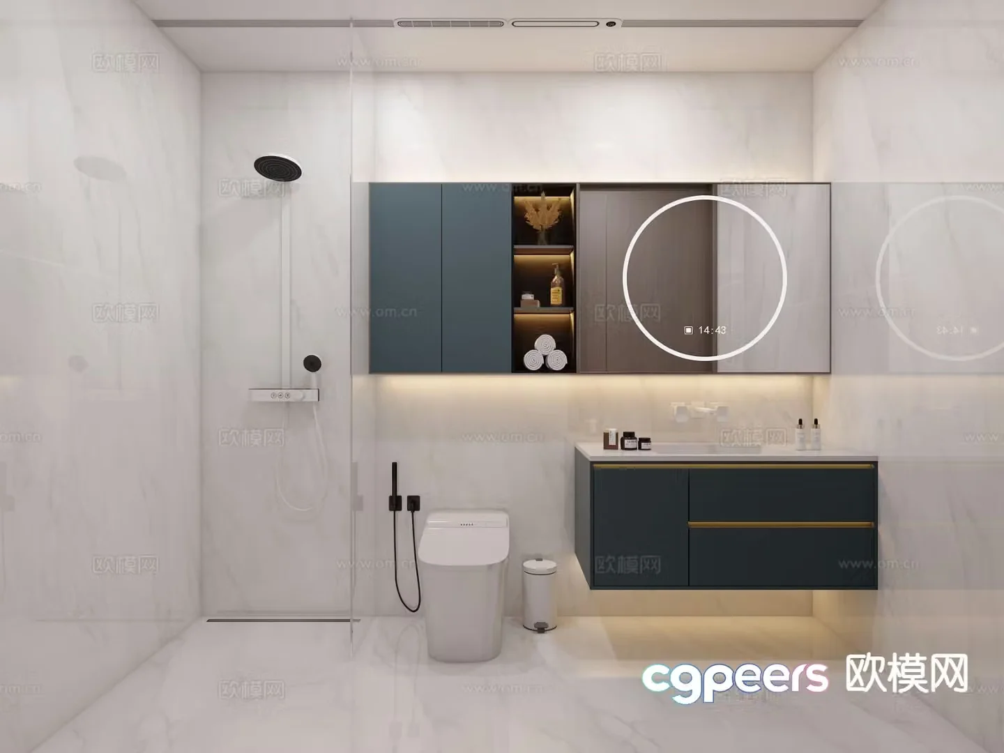 Modern bathroom bathroom toilet 3d model