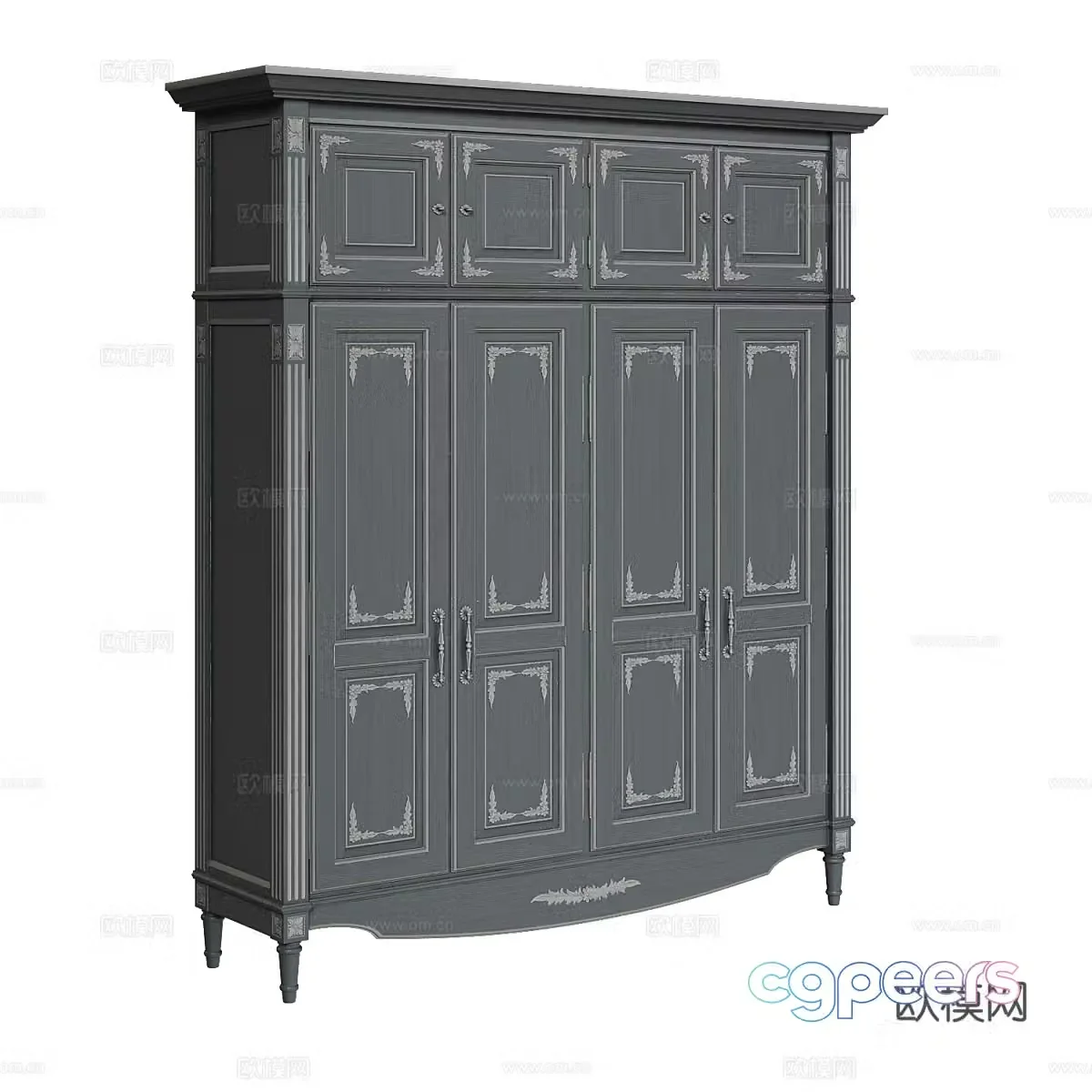 American simple wardrobe wardrobe simple wardrobe cabinet 3d model
