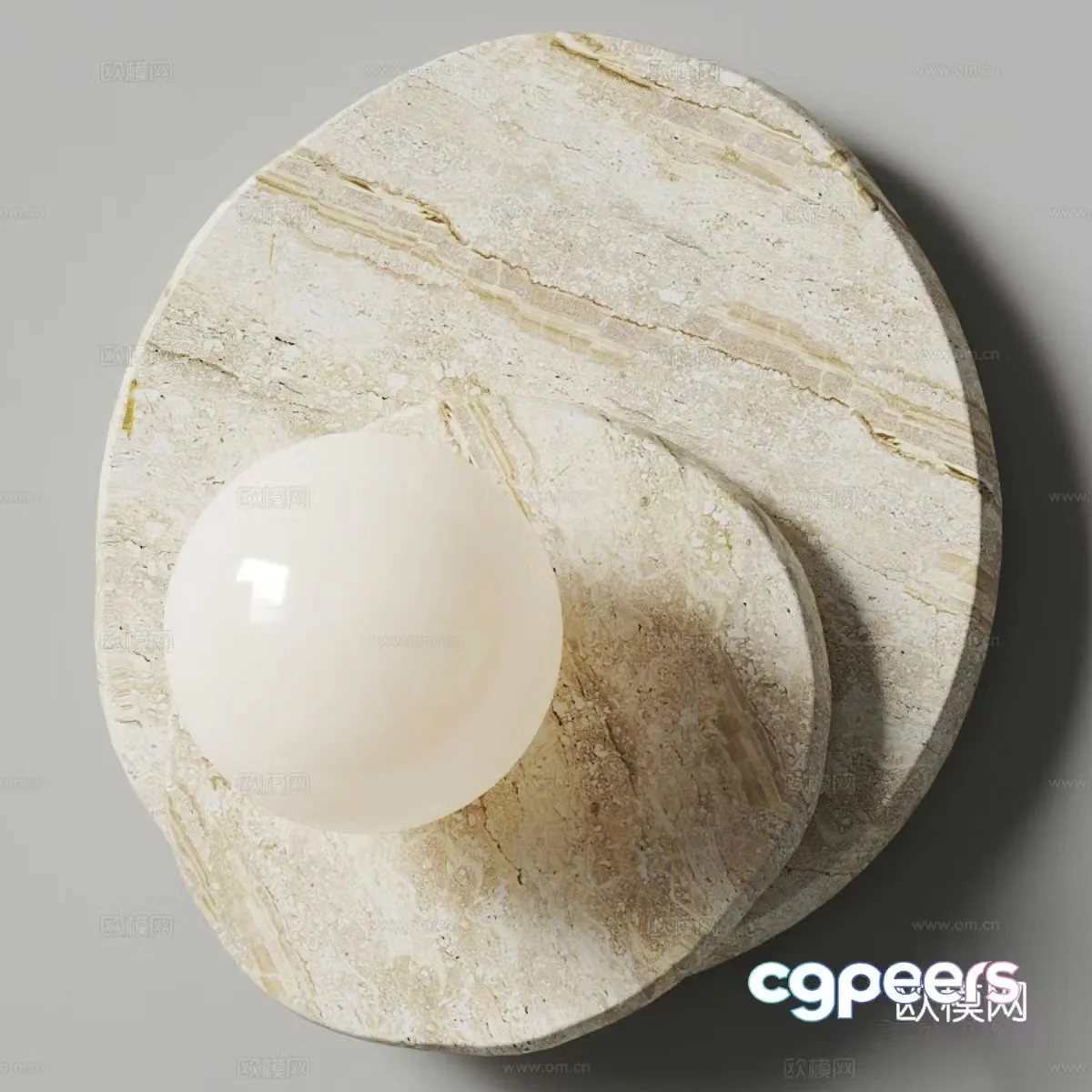 Modern Italian stone wall lamp 3d model