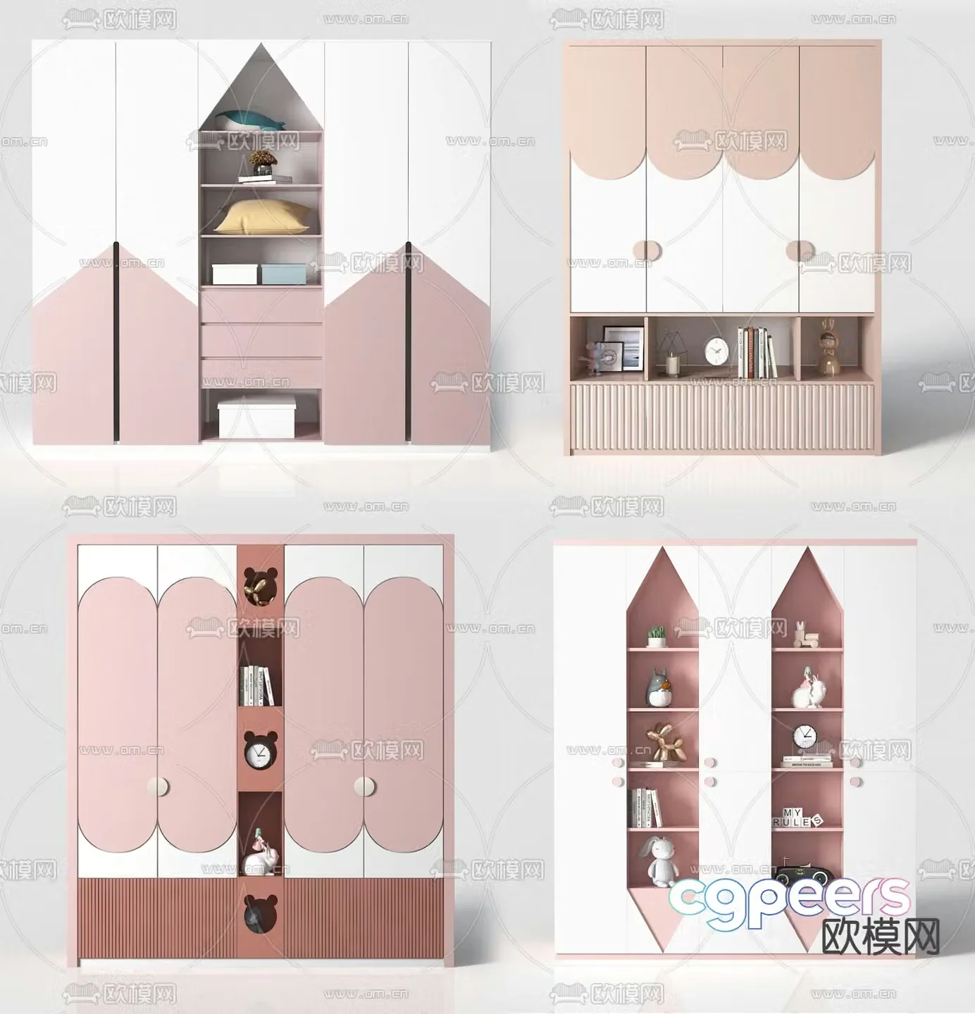 Modern children’s wardrobe decorative cabinet 3d model