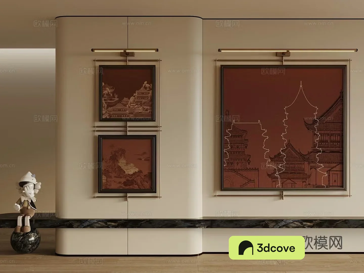 New Chinese style ancient Chinese hanging paintings decorative paintings hanging paintings picture frames living room hanging paintings