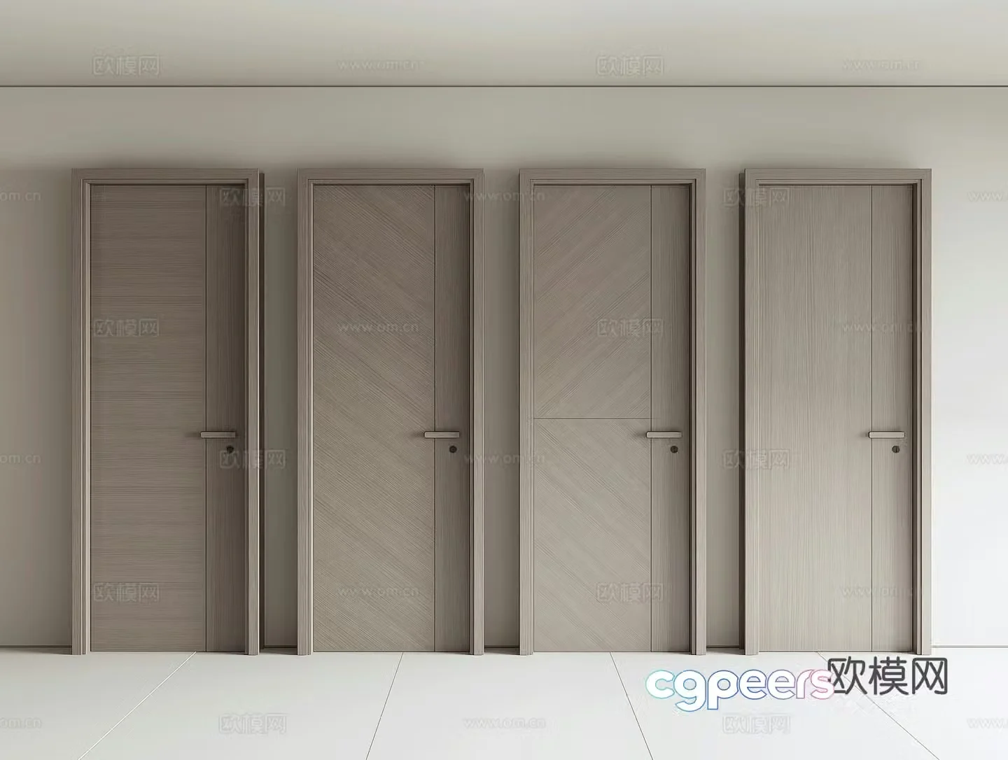 Single door swing door bedroom door 3d model