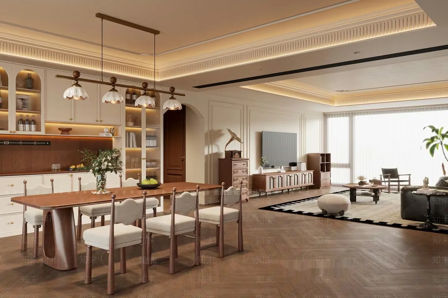 Modern Living Room 3D Model – 1053 – VRAY Render
