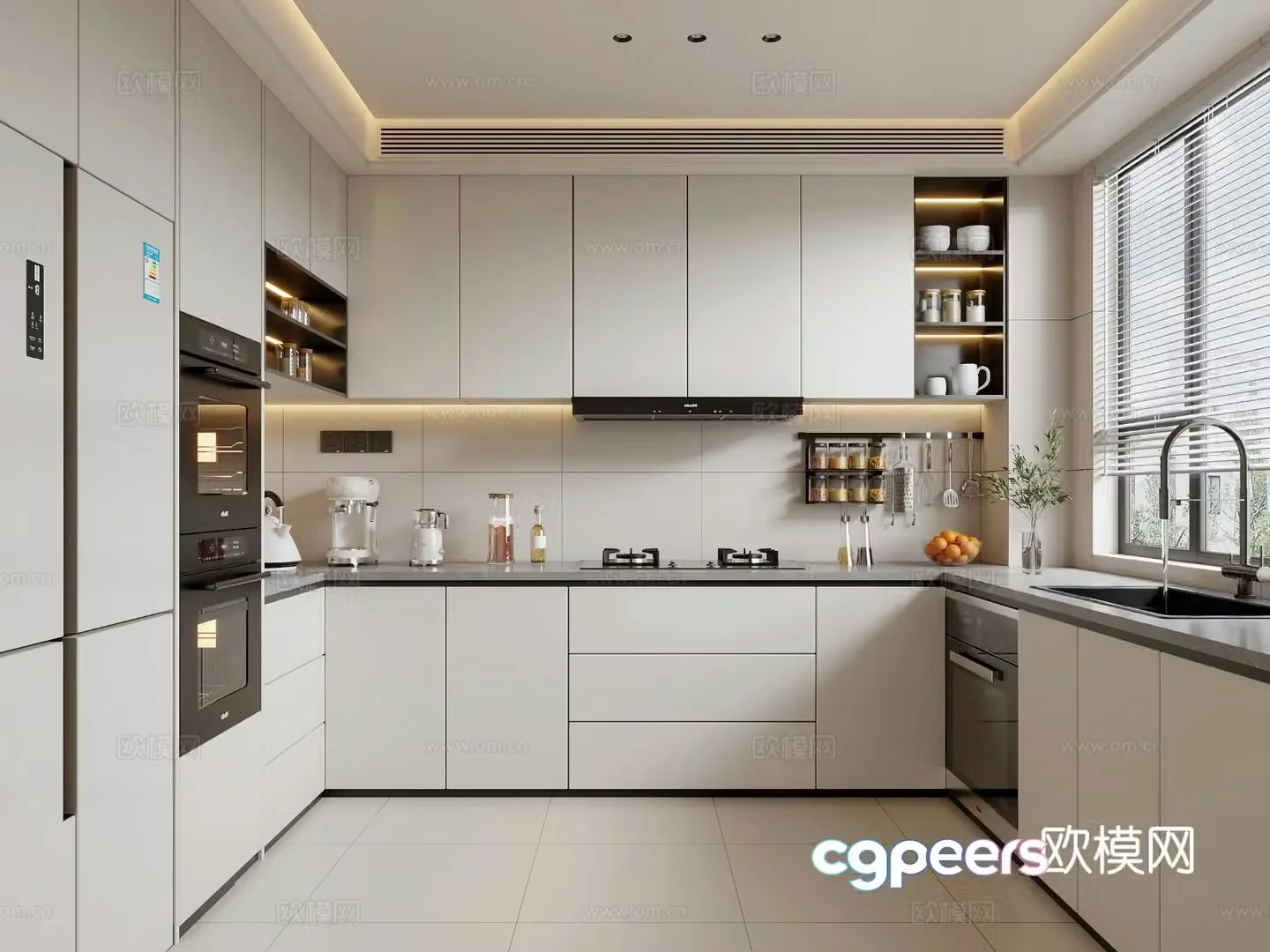 Modern kitchen cabinet 3d model