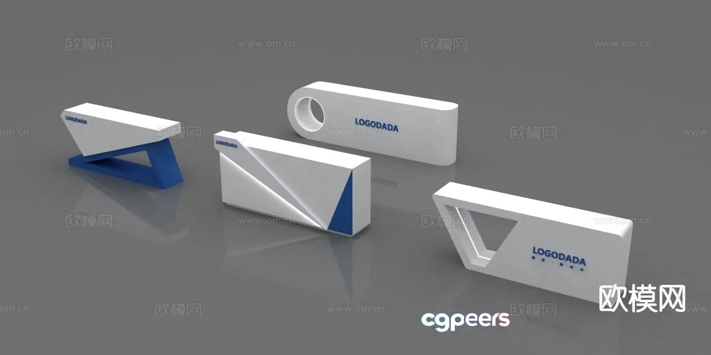 Technology reception desk front desk service desk 3d model