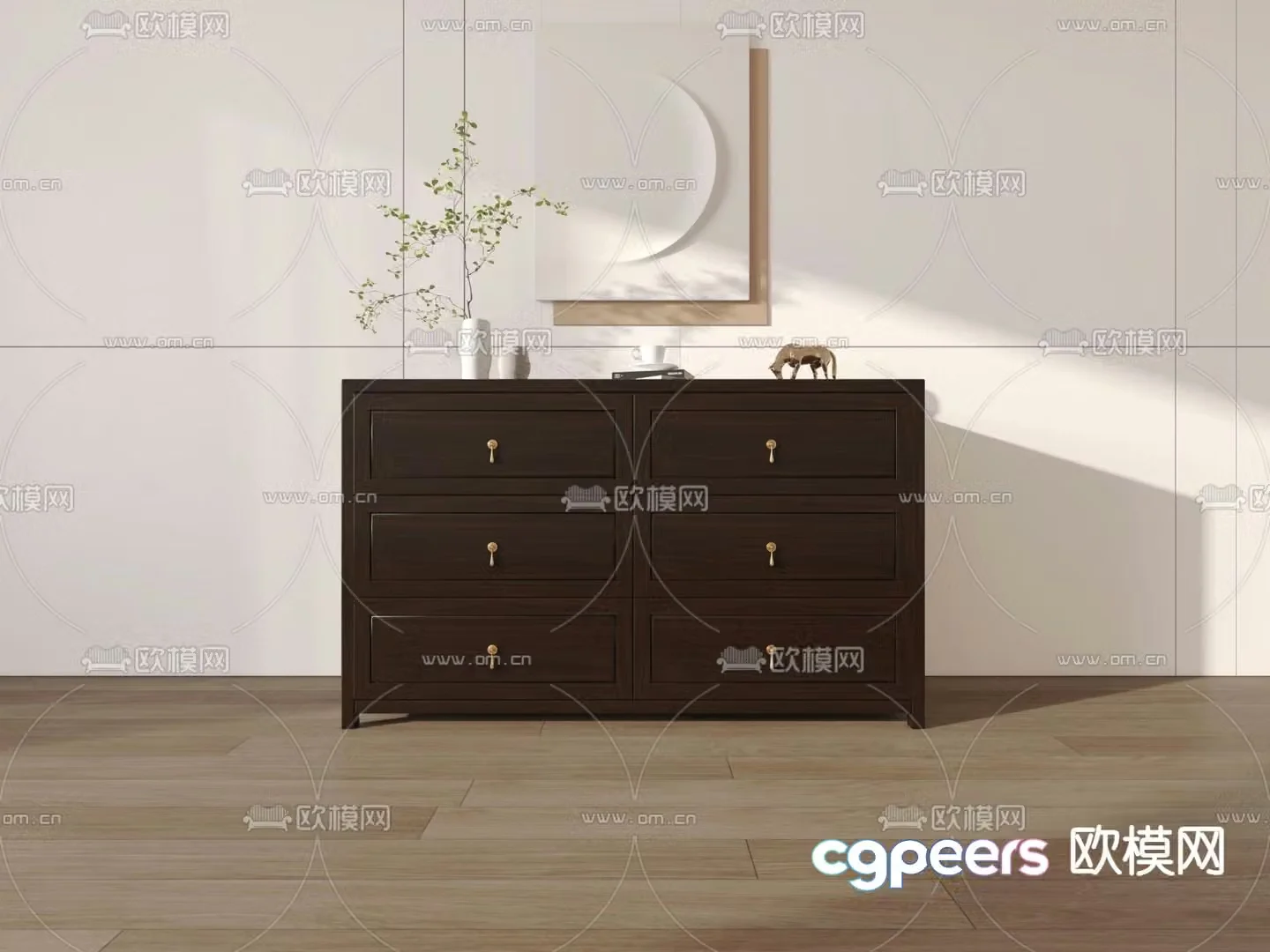 New Chinese side cabinet chest 3d model