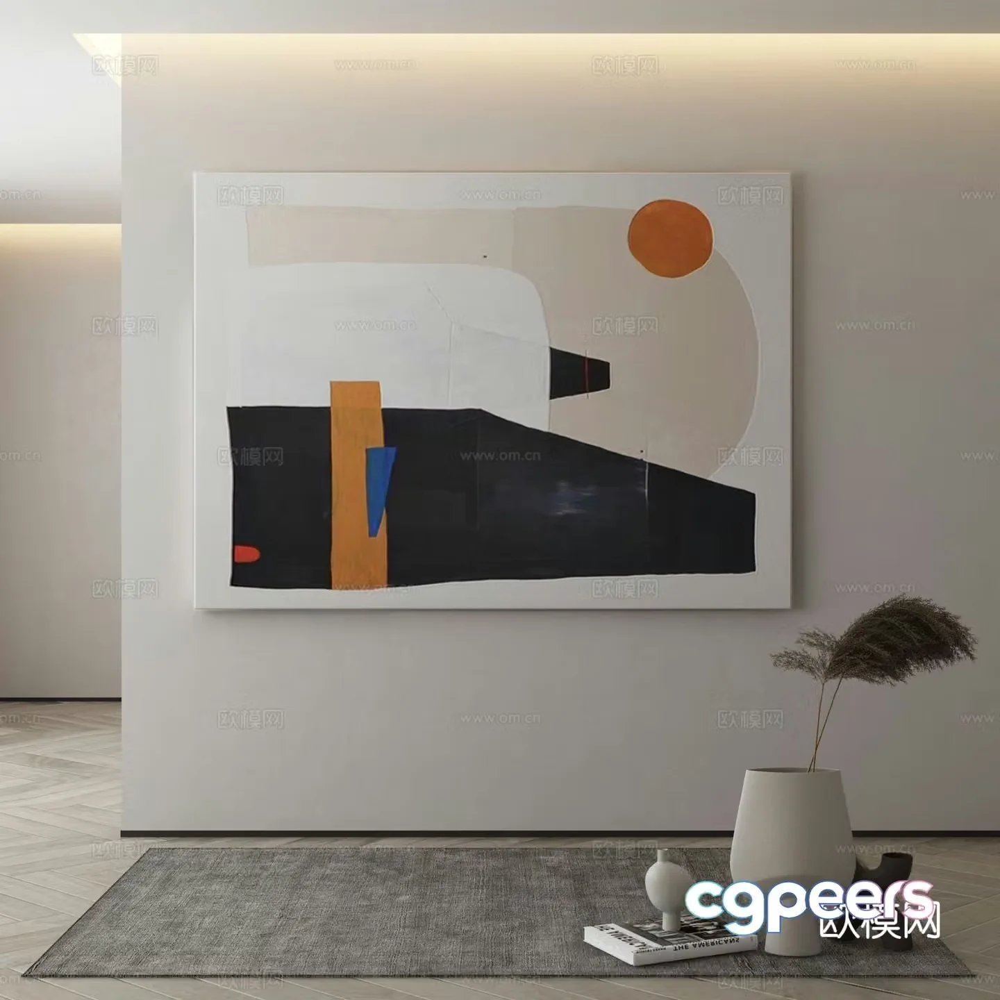 Modern abstract painting decorative painting 3d model
