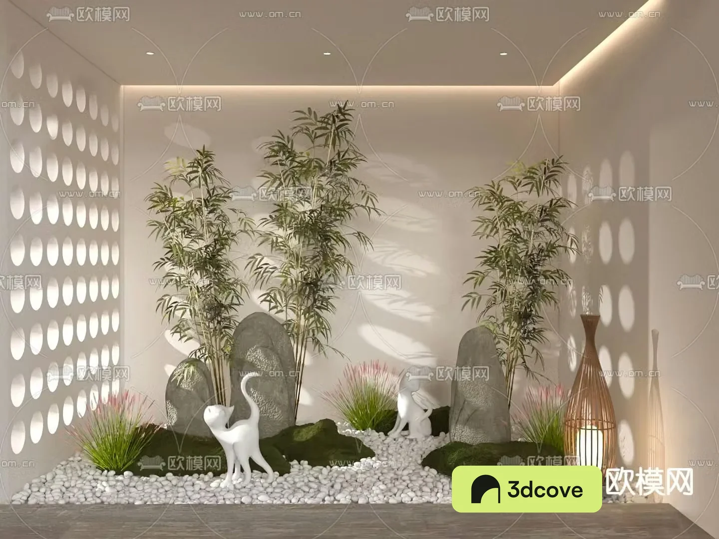 Indoor landscaping bamboo sketch