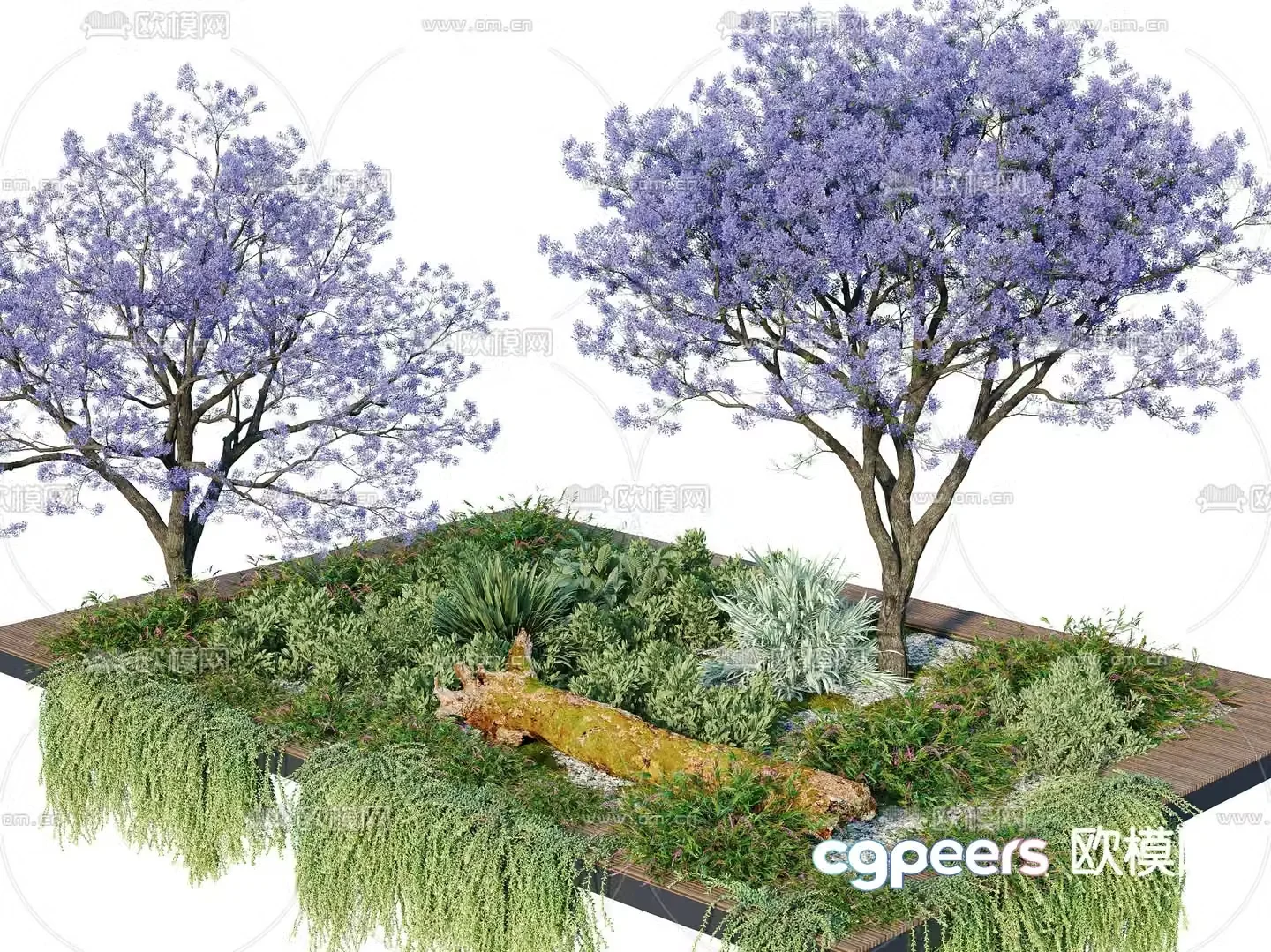 Modern flower bed tree pond flower tank plant pile 3d model