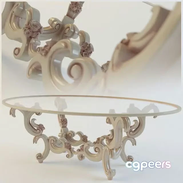3ds Max Free – Coffee table wood glass magazine carved classic