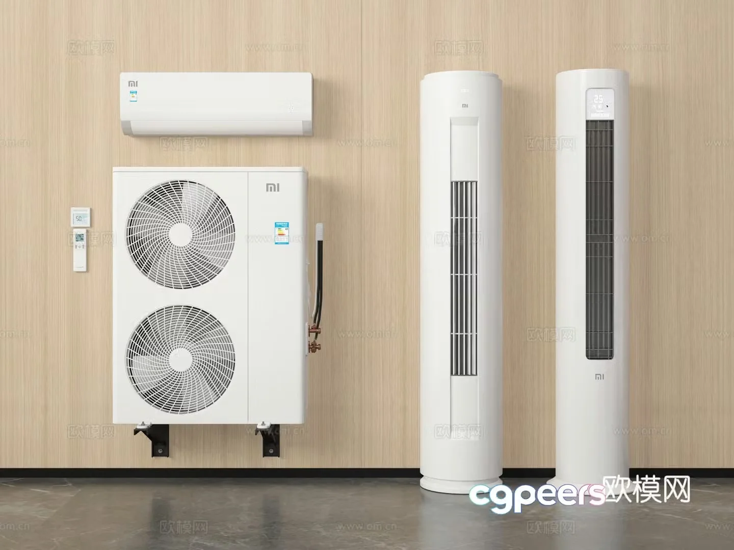 Vertical air conditioner wall-mounted air conditioner air conditioner outdoor unit 3D model