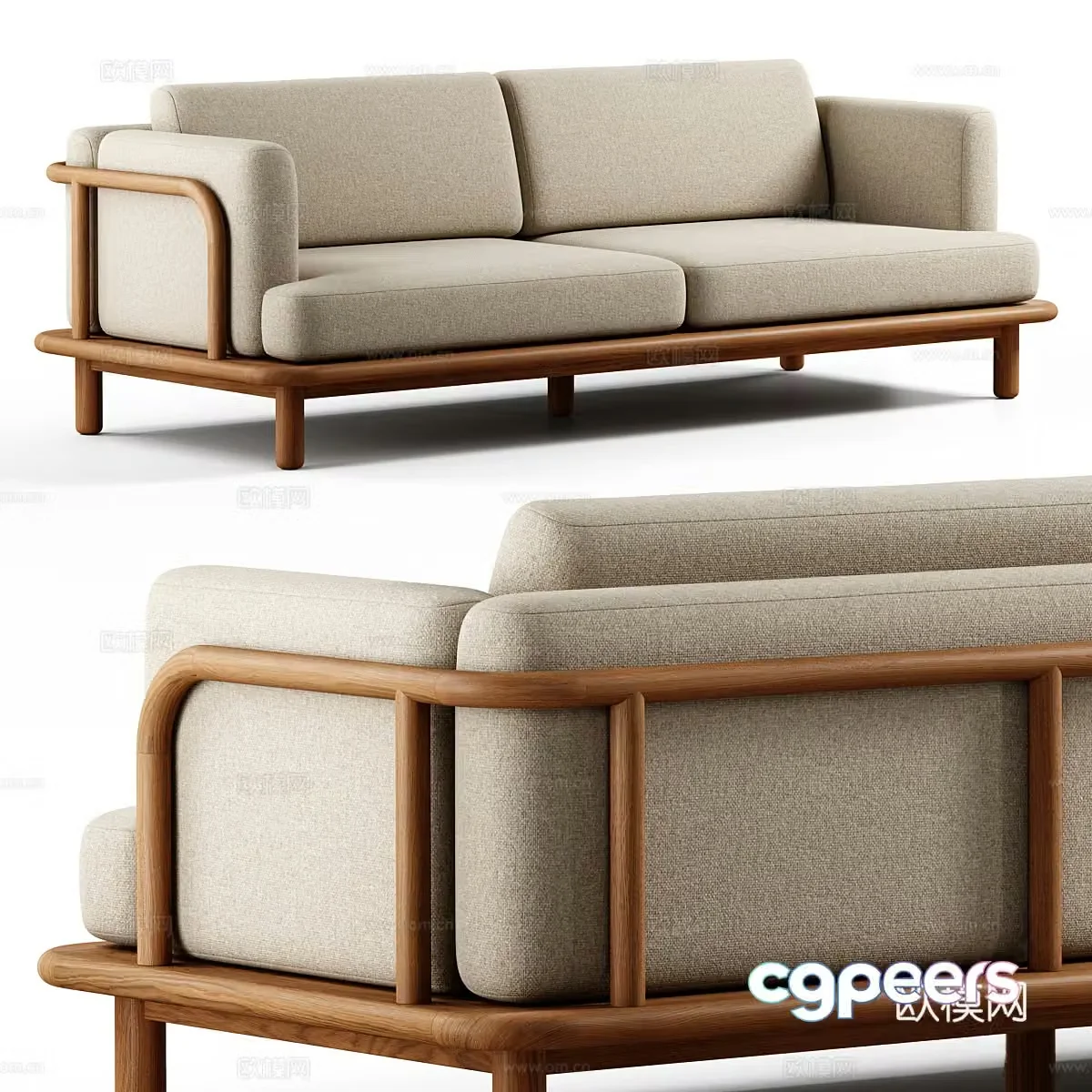 New Chinese Turqueta three-person sofa 3D model