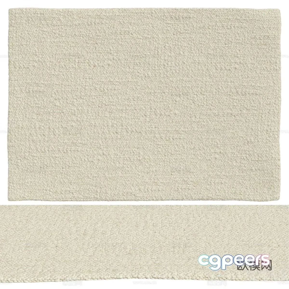 Modern cream style knitted wool carpet 3d model