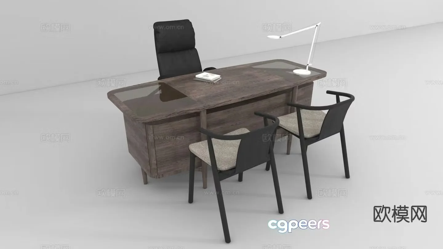 Office desk boss chair executive desk 3d model