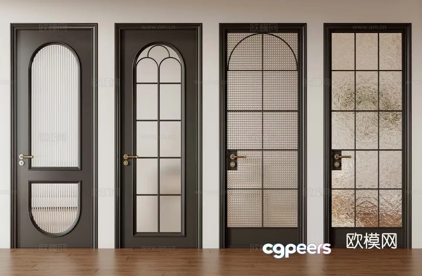 French glass door 3d model